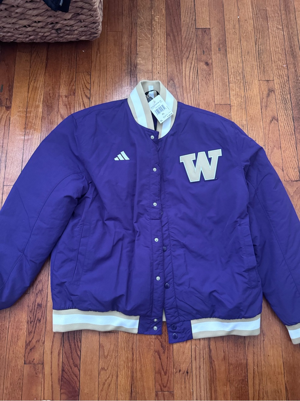 adidas Purple Varsity Jacket university of Washington